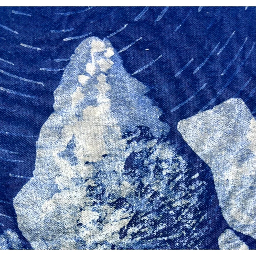Star Trail Mountain Wall Art | Handmade Indigo Batik Tapestry | Astronomy Gift